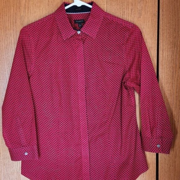 Talbots Tops - Women's Talbots red print blouse Size Small 40 inch chest, 26'' length